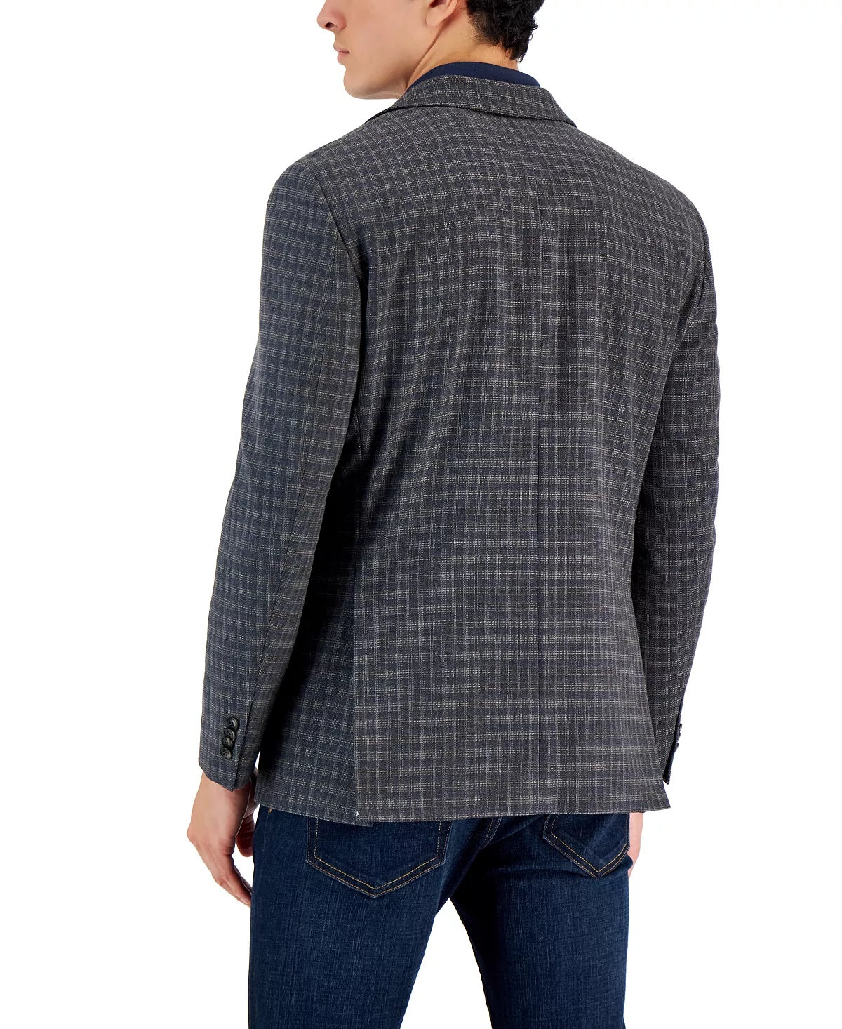 Tommy Hilfiger Men's Modern Fit Check Sport Coat Charcoal Grey  36S