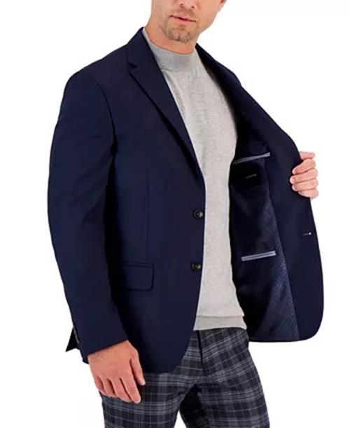 Tommy Hilfiger Mens Modern fit Sport Coat Blazer 46 R Blue Solid