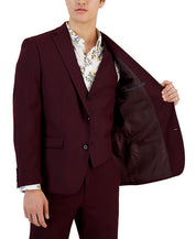 BAR III Men's Suit Jacket 38R Slim-Fit Burgundy Solid