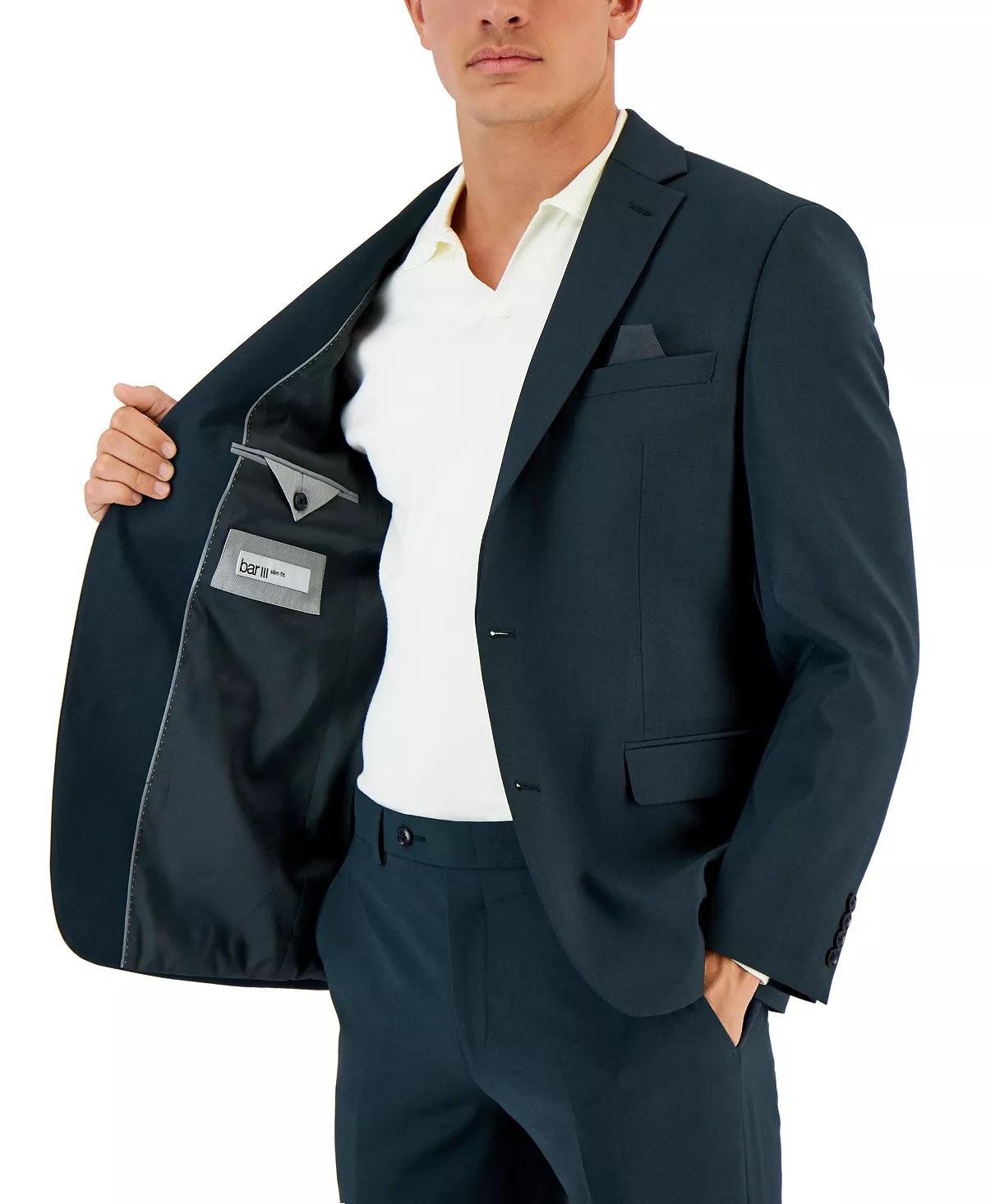 Bar III Mens Slim-Fit Suit Jacket Emerald Green 46L