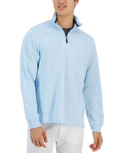 Club Room Men's French Rib 1/4 Zip Pullover Sweater Medium Light Blue