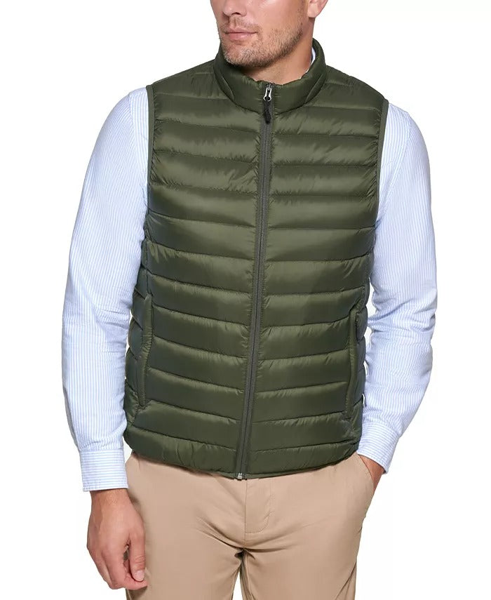 Club Room Men's Down Packable Puffer Vest XXL Olive Green