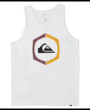 Quiksilver Men's White Sure Thing Tank Top Natural Large