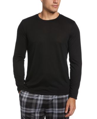 Perry Ellis Portfolio Men's Solid Long Sleeve Pajama T Shirt Black XL