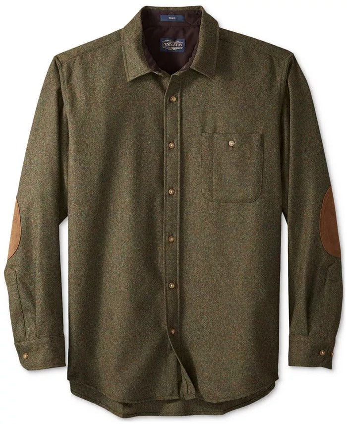 Pendleton Mens Trail Flannel Wool Shirt XXL 2XL Peat Moss Green