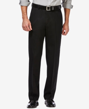 Haggar Mens Classic fit Cotton Dress Pants 36 / 29 Black Solid