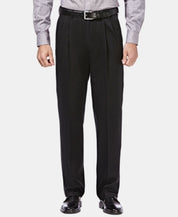 Haggar Mens Classic fit Dress Pants 42 / 30 Black Solid