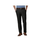 Haggar Mens Straight fit Casual Pants 34 / 30 Black Solid