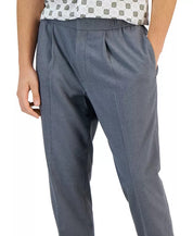 Alfani Men's Brushed Twill Melange Four Pocket Pleated Pants Grey Medium