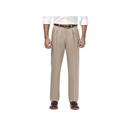 Haggar Mens Classic fit Cotton Chinos 42 / 32 White Solid