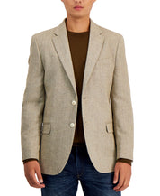Nautica Men's Herringbone Tweed Sport Coat Blazer Tan Beige 38S