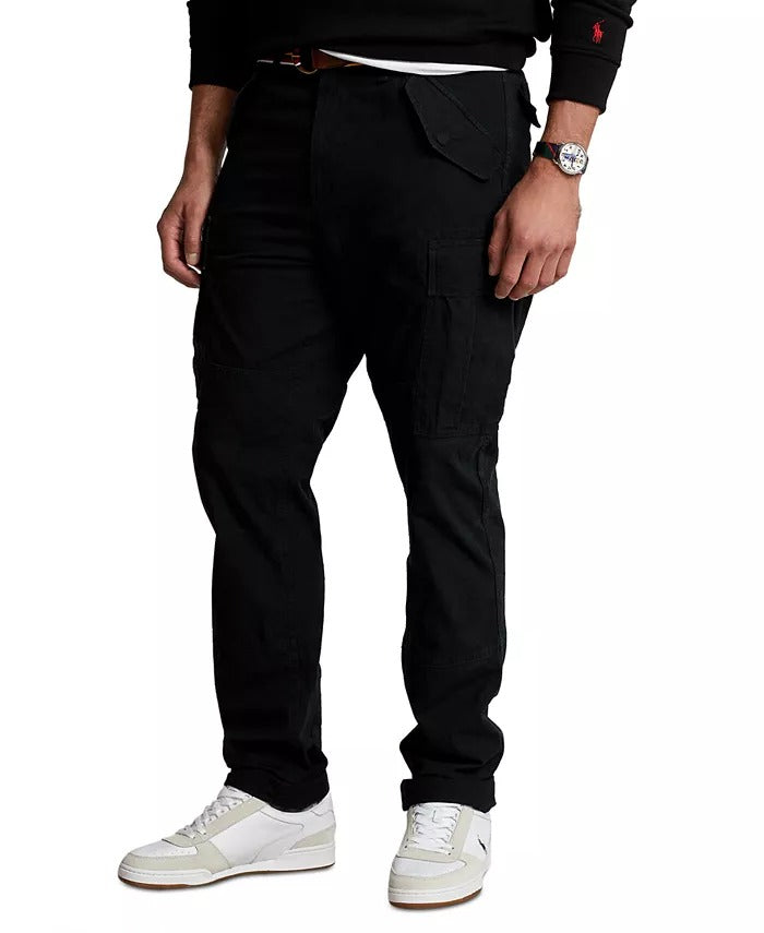 POLO RALPH LAUREN Men's Classic Tapered Fit Canvas Cargo Pants 48 x 30 Black