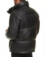 Calvin Klein Men's Faux Leather Classic Puffer Jacket Coat Black XL