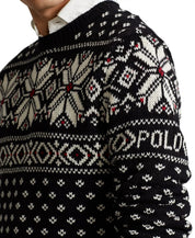 Polo Ralph Lauren Fair Isle Cotton-Blend Crewneck Sweater Black Medium