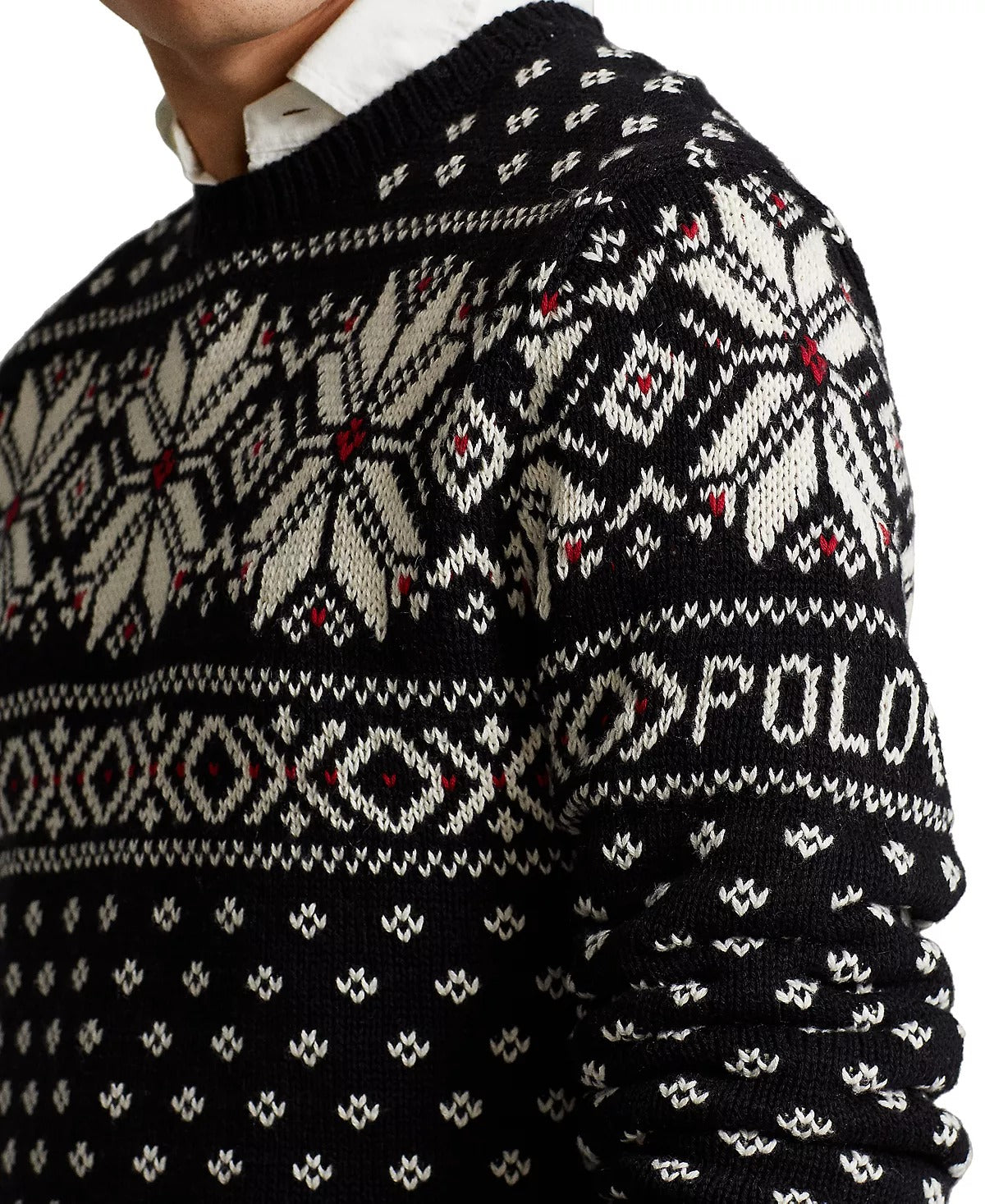 Polo Ralph Lauren Fair Isle Cotton-Blend Crewneck Sweater Black XL