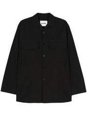 Jil Sander Mens Fine Organic Cotton Button Front Shirt EU 48 US 38 Medium Black