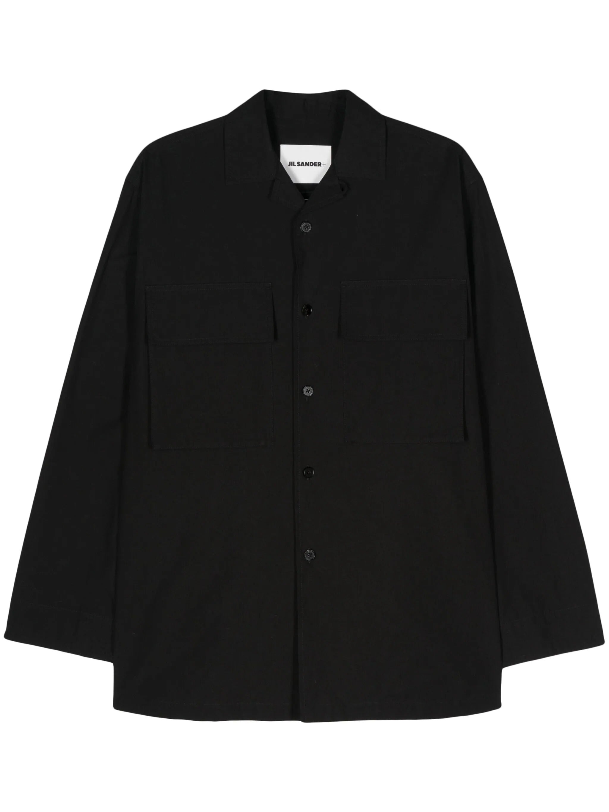 Jil Sander Mens Fine Organic Cotton Button Front Shirt EU 48 US 38 Medium Black