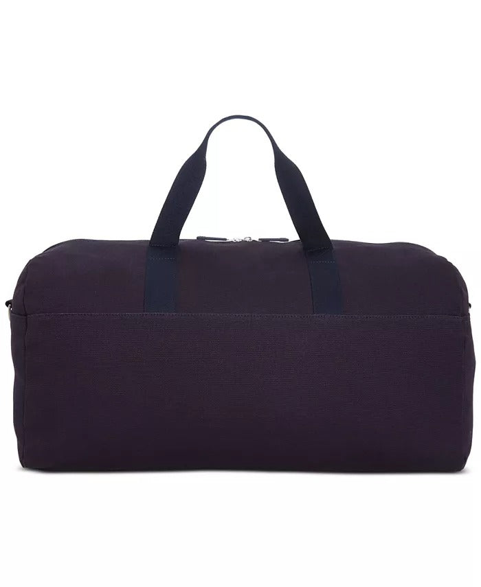 Tommy Hilfiger Mens Sean Canvas Logo Graphic Duffel Bag Navy Blue OS