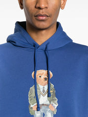 Polo Ralph Lauren Mens Polo Bear Print Pullover Hoodie Sweatshirt Blue Large