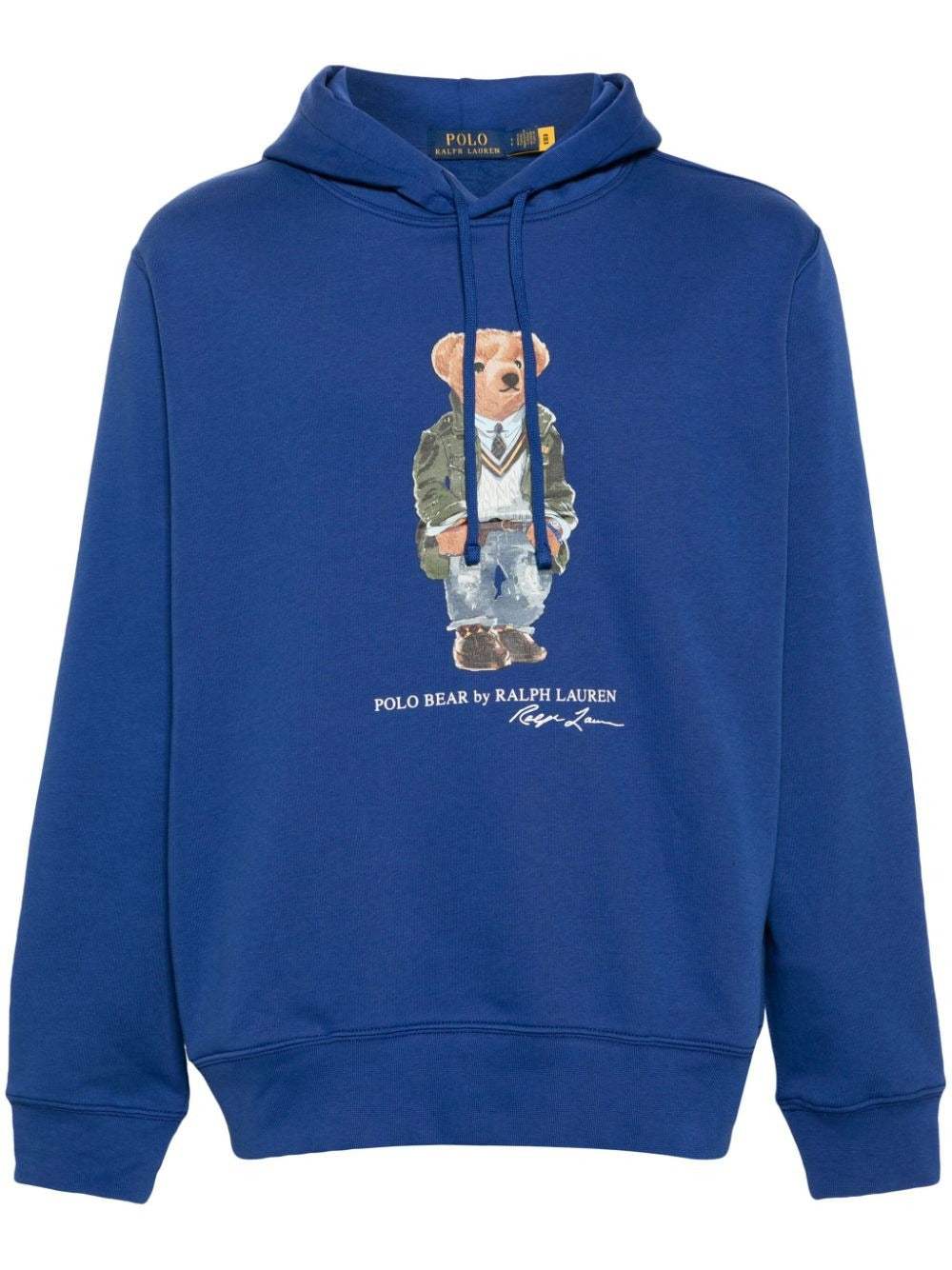 Polo Ralph Lauren Mens Polo Bear Print Pullover Hoodie Sweatshirt Blue Large