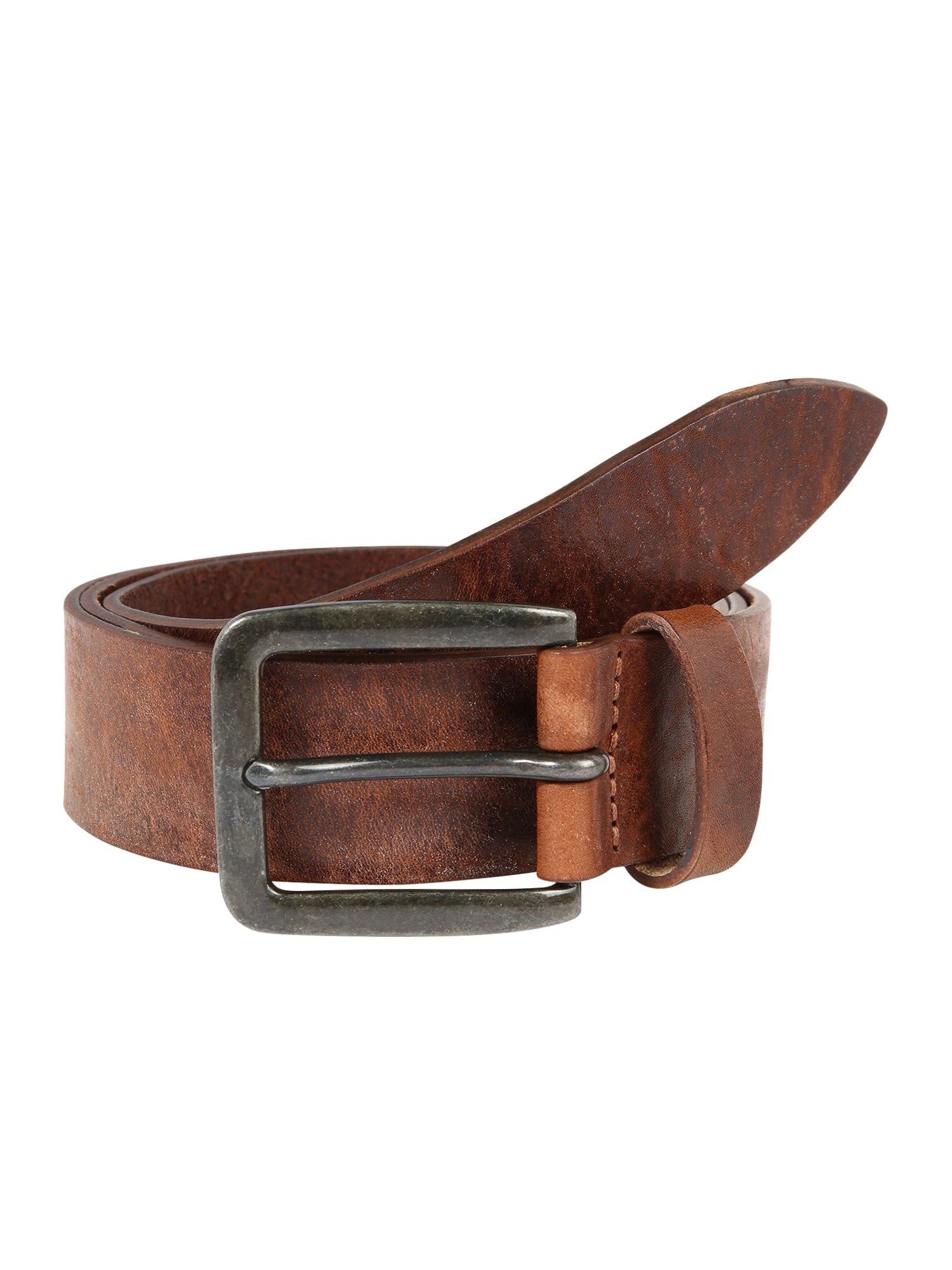 Jack & Jones Mens Victor Cuir Belt Brown Size 90