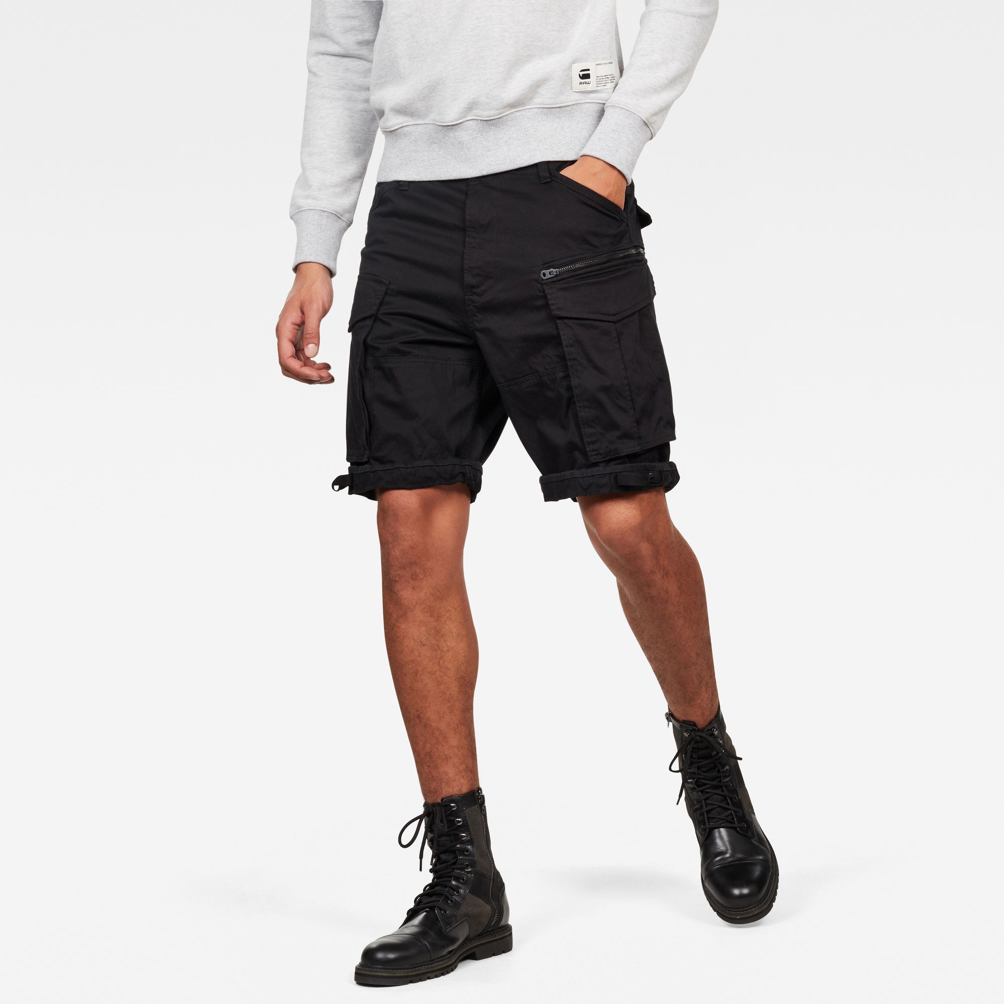 G star Raw Mens Rovic Loose Fit Cargo Shorts Black 38