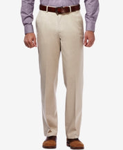 Haggar Mens Classic fit Cotton Dress Pants 40 / 32 Beige Solid