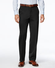 Haggar Mens Classic fit Casual Pants 58 / 30 Black Solid Stretch