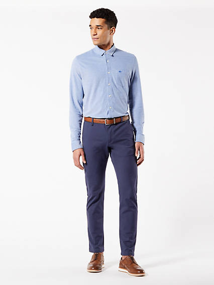 Dockers Men's Alpha Tapered-Fit Stretch Chino Pants Blue 36 x 30