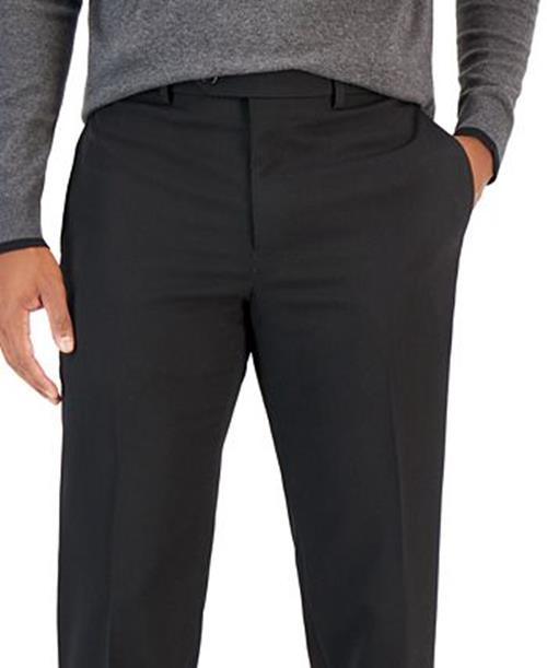 Van Heusen Mens Slim fit 2 Piece Suit 46 R / 39 Waist Black Solid Stretch
