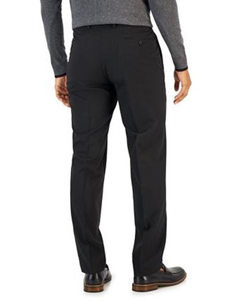 Van Heusen Mens Slim fit 2 Piece Suit 46 R / 39 Waist Black Solid Stretch