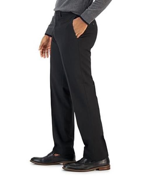 Van Heusen Mens Slim fit 2 Piece Suit 46 R / 39 Waist Black Solid Stretch