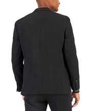 Van Heusen Mens Slim fit 2 Piece Suit 46 R / 39 Waist Black Solid Stretch