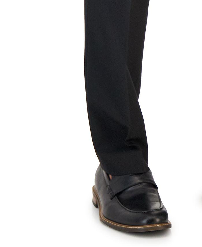 Van Heusen Mens Slim fit 2 Piece Suit 46 R / 39 Waist Black Solid Stretch