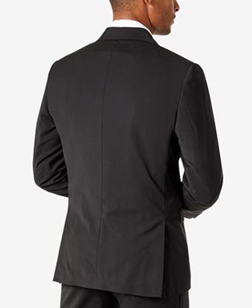 Calvin Klein Mens Skinny fit Tuxedo Jacket Blazer 44 L Black Solid Stretch