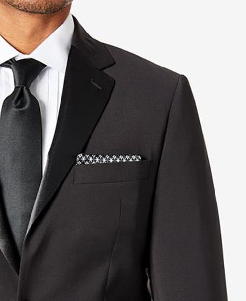 Calvin Klein Mens Skinny fit Tuxedo Jacket Blazer 44 L Black Solid Stretch