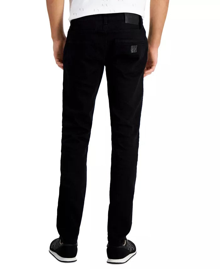 A|X ARMANI EXCHANGE Men's 5 Pocket Moto Skinny Jeans 31 x 32 Black