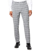 Sean John Mens Classic Fit Plaid Dress Pants Grey 42 x 30