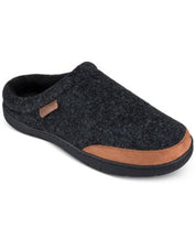 Haggar Men's Faux Trim Slip on Slide Slippers Charcoal Grey Large