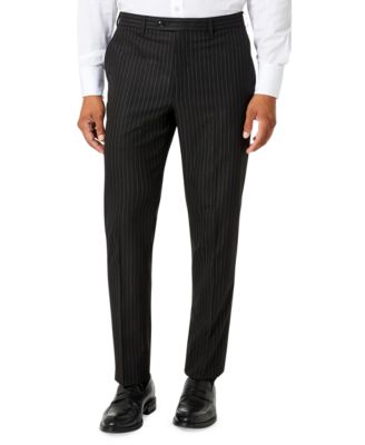 Sean John Men's Dress Pants Black 36 x 32 Classic-Fit Black Striped