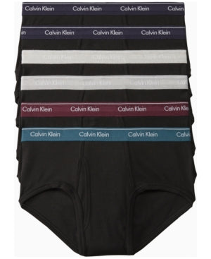 Calvin Klein Men 6 Pack Regular fit Briefs Underwear Small Black Solid
