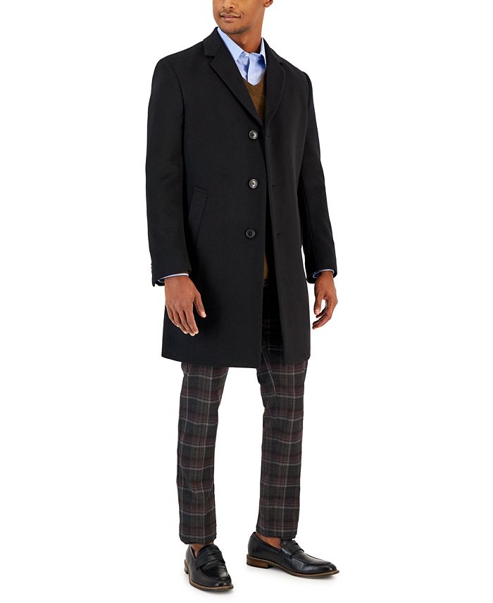 Nautica Men's Classic-Fit Camber Wool Overcoat Coat 42R Black
