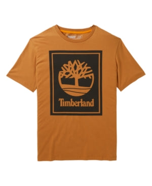 Timberland Mens Short Sleeve Crewneck T Shirt Wheat Boot Black Medium