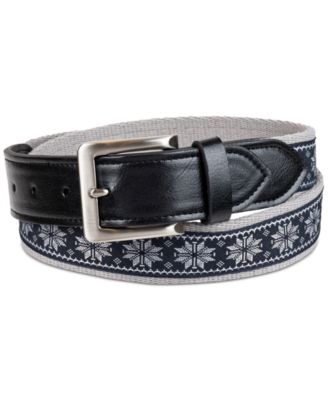 Club Room Men's Faux Leather Holiday Cheer Belt - Multi/black MEDIUM