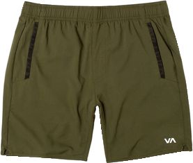 Rvca Mens Regular fit Athletic Shorts XXL Green Solid