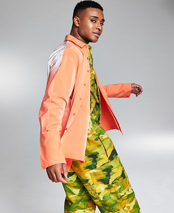 5:31 JEROME Lamaar Men's Reflective Long Sleeve Shirt True Pumpkin ORANGE LARGE