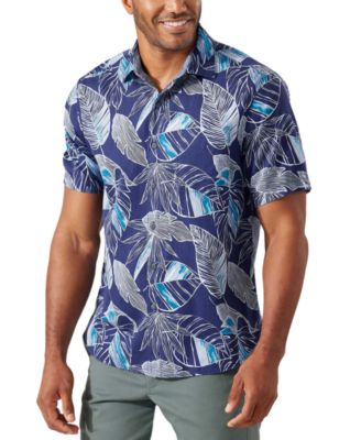 Tommy Bahama Men's Bonita Cove Leaf Print Camp Shirt  Kingdom Blue  Medium
