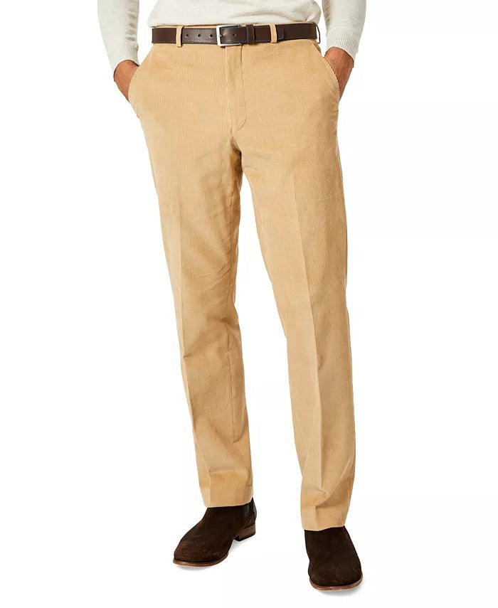 Michael Kors Men's Modern Fit Corduroy Pants Camel Brown 40 x 29