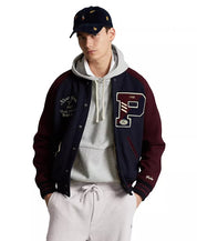 Polo Ralph Lauren Men's Wool Blend Letterman Varsity Jacket XL Navy Blue