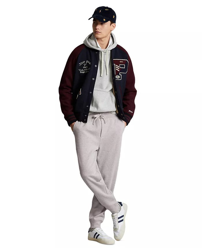 Polo Ralph Lauren Men's Wool Blend Letterman Varsity Jacket MEDIUM Navy Blue